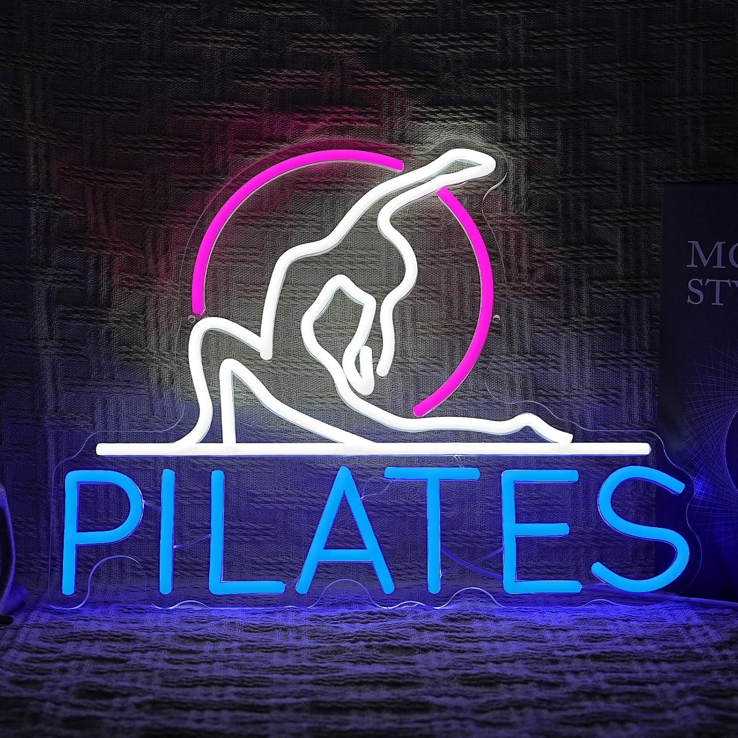 Pilates Yoga Gifts - لافتة نيون لليوغا والبيلاتس مع إضاءة