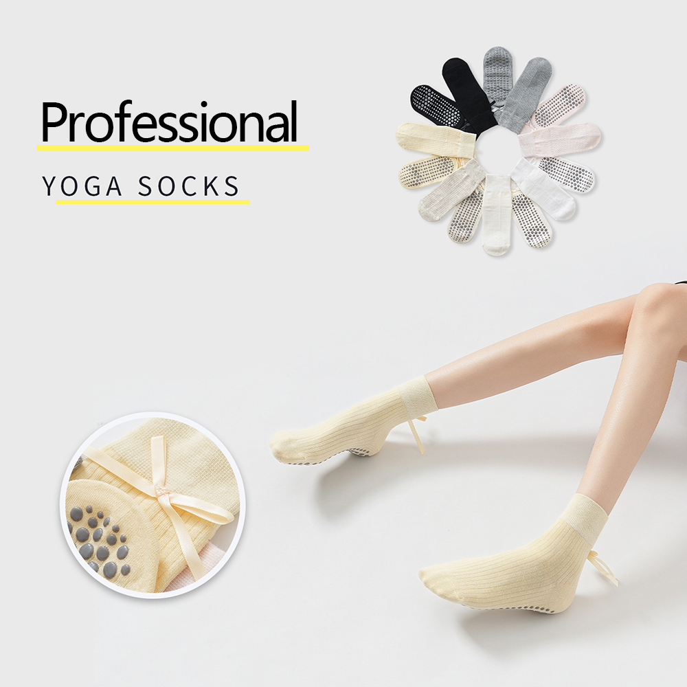 Pilates Yoga Gifts - جوارب يوغا لطيفة مزينة بعقدة للبنات،